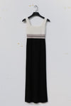 SWAYING/KNIT seamless contrasting color square collar vest skirt SW23SS2L04 black/white/linen